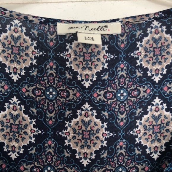 Simply Noelle Boho Tunic Top L/XL Blue - Picture 2 of 8